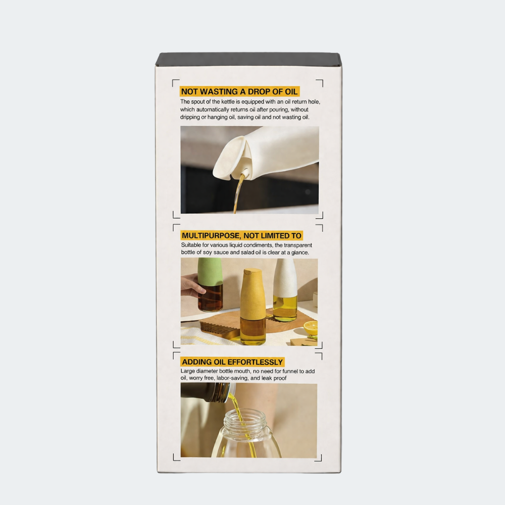 Aceitera De Vidrio Con Tapa Automática