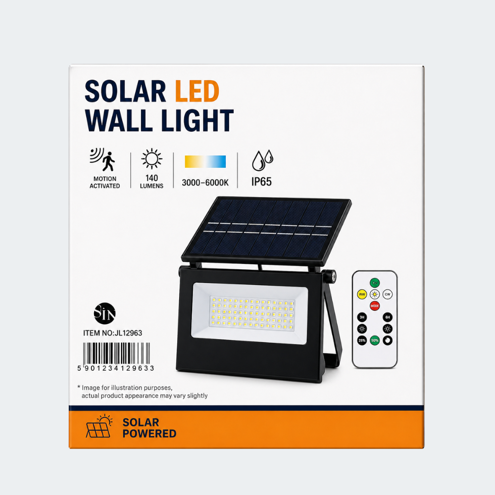 Lámpara Solar LED Exterior Con Sensor Y Control