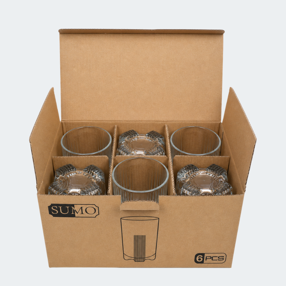 Set de Vasos de Vidrio Texturizado x6