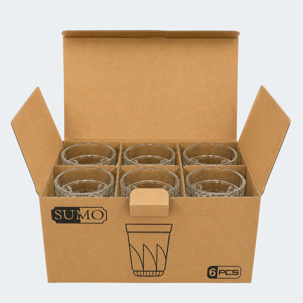 Set de Vasos de Vidrio Texturizado x6