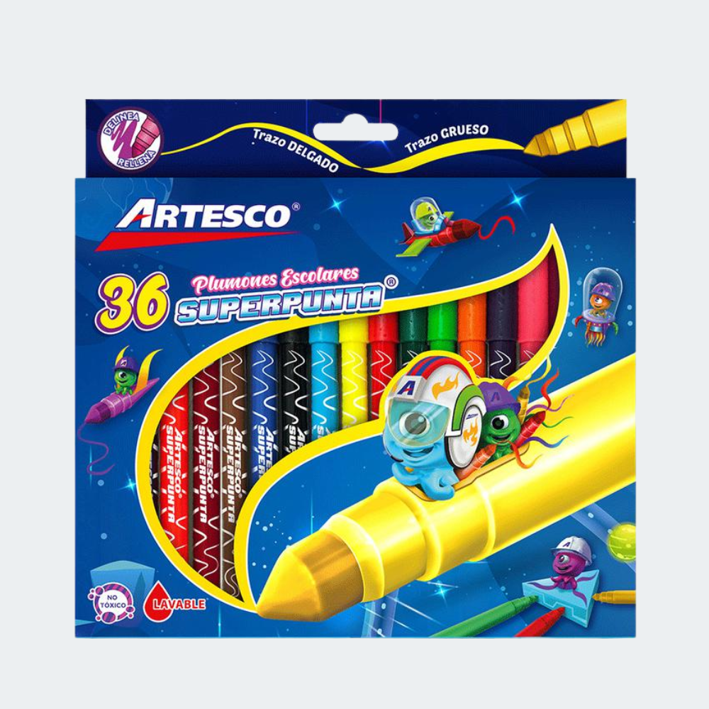 Plumones Artesco Superpunta x36