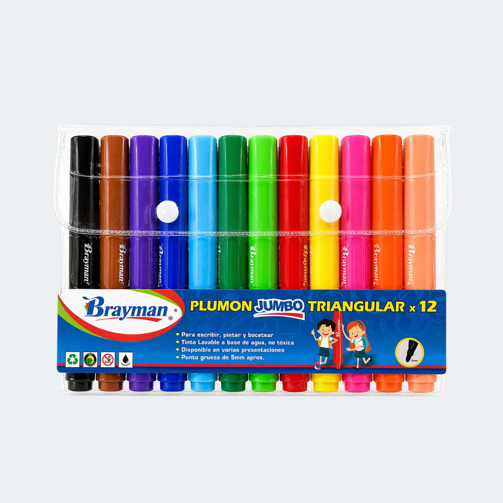 Plumón Jumbo Triangular Braymar x12