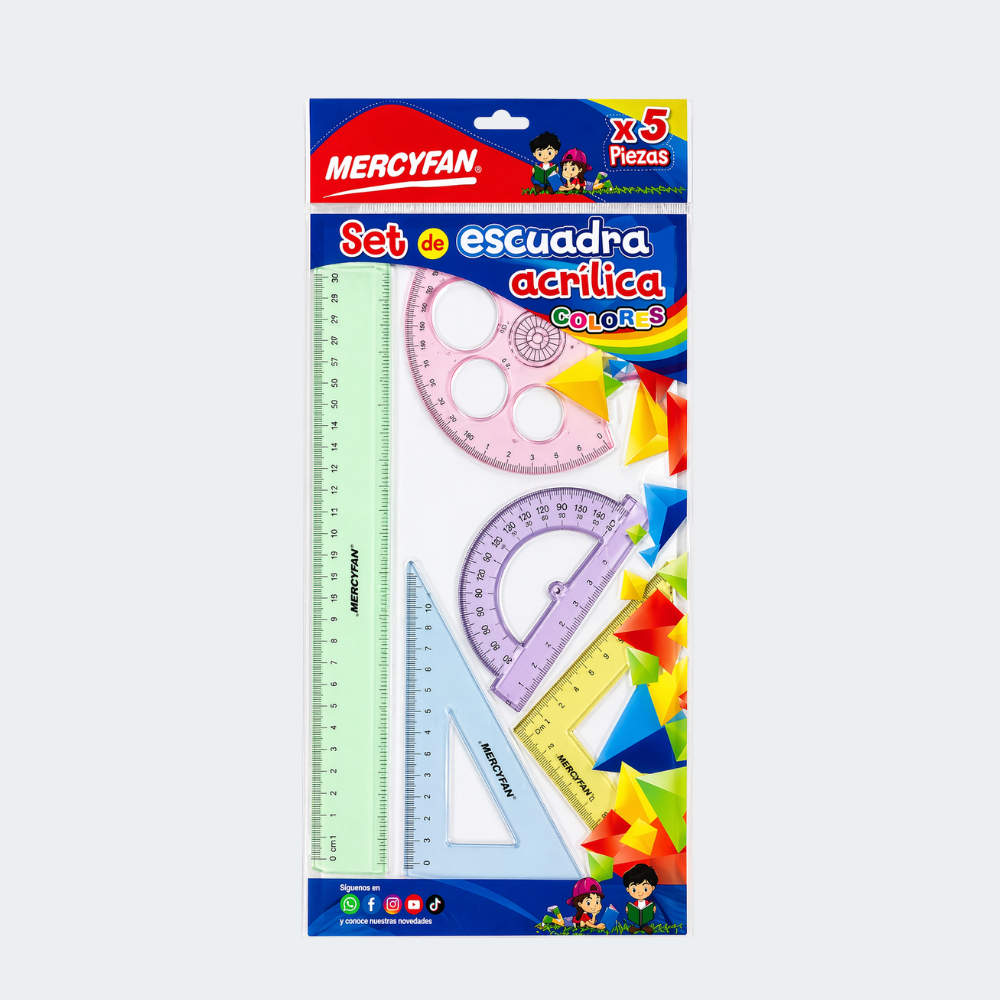 Set de Escuadra Acrílica Mercyfan x5