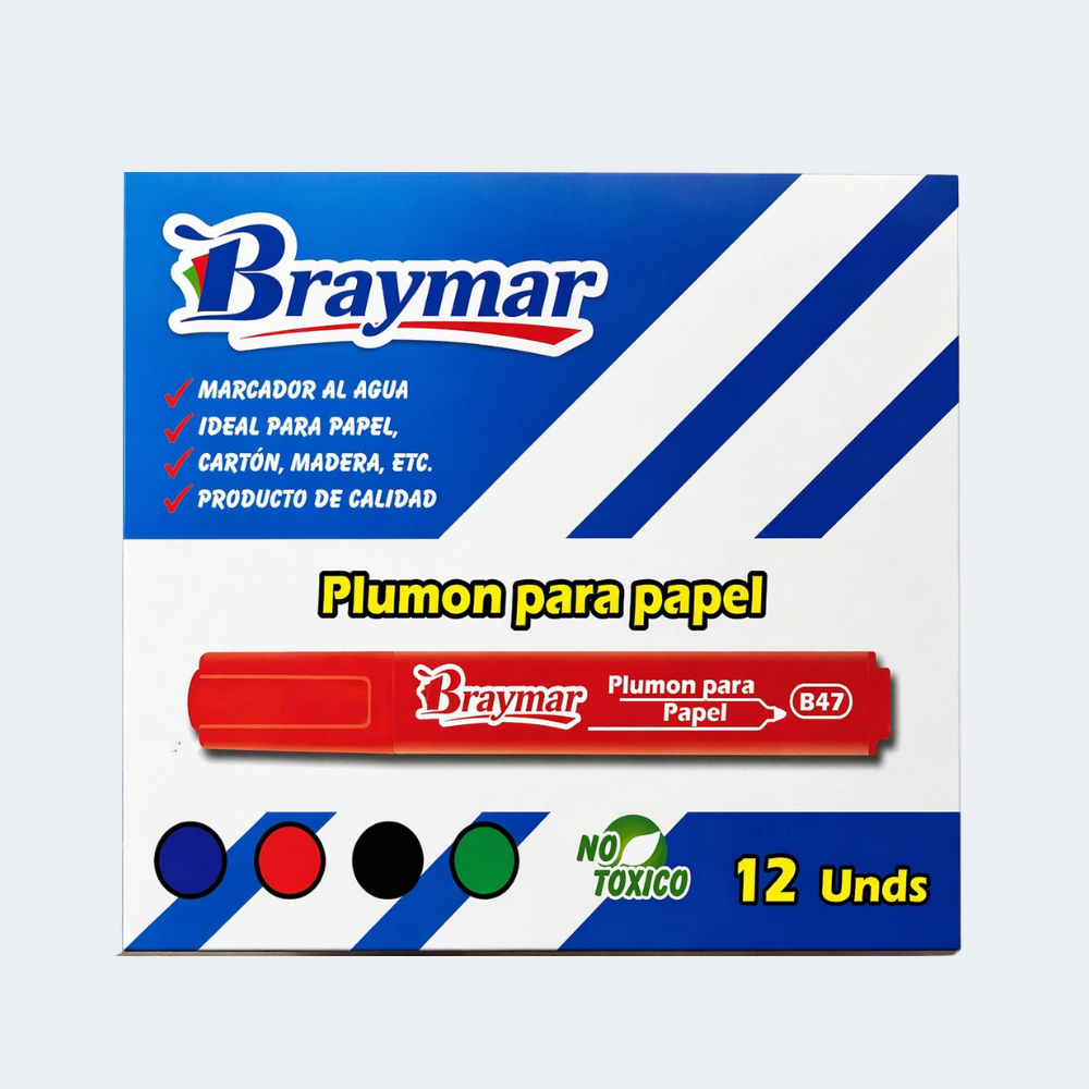 Plumón para Papel Braymar Rojo x12