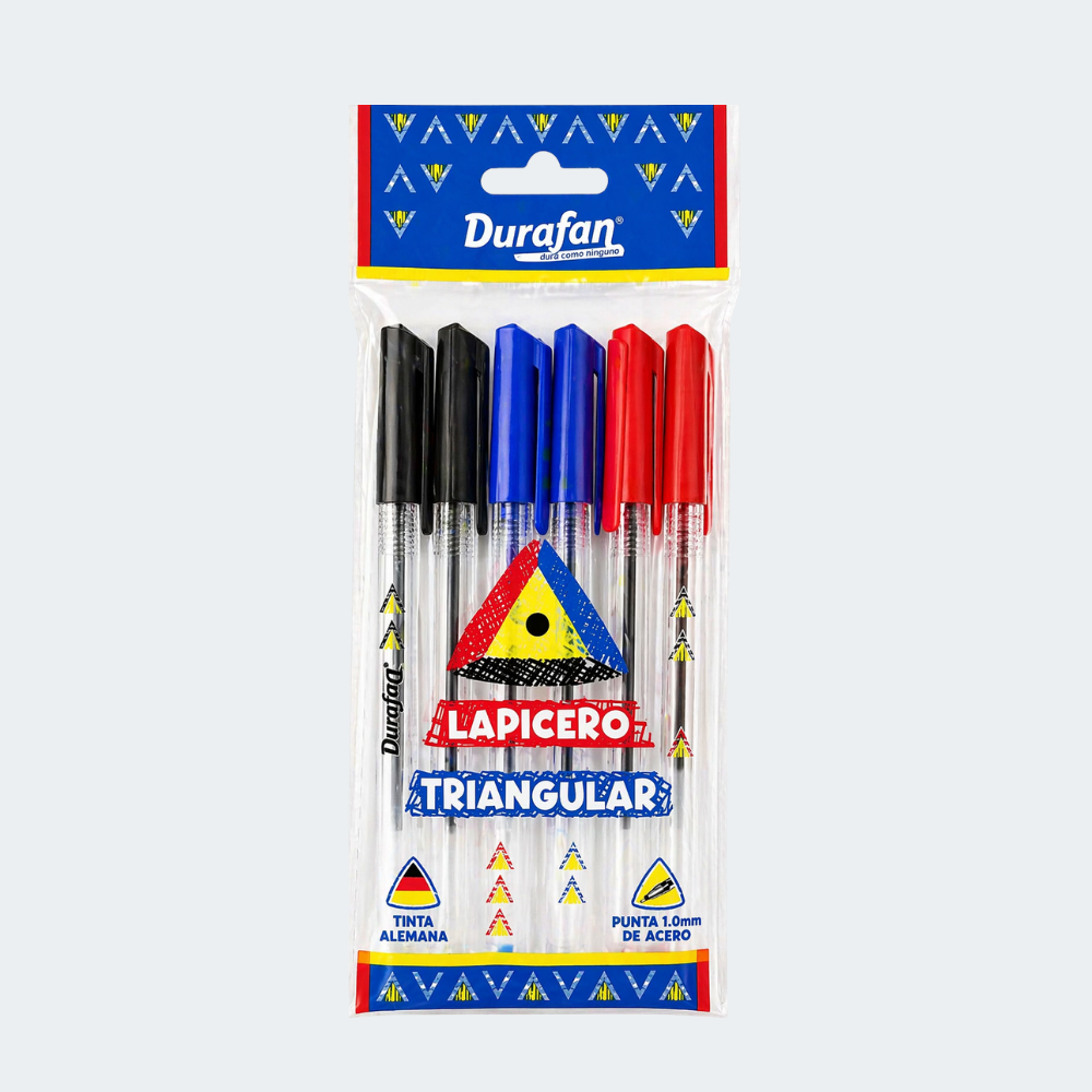 Lapicero Triangular Durafan x6
