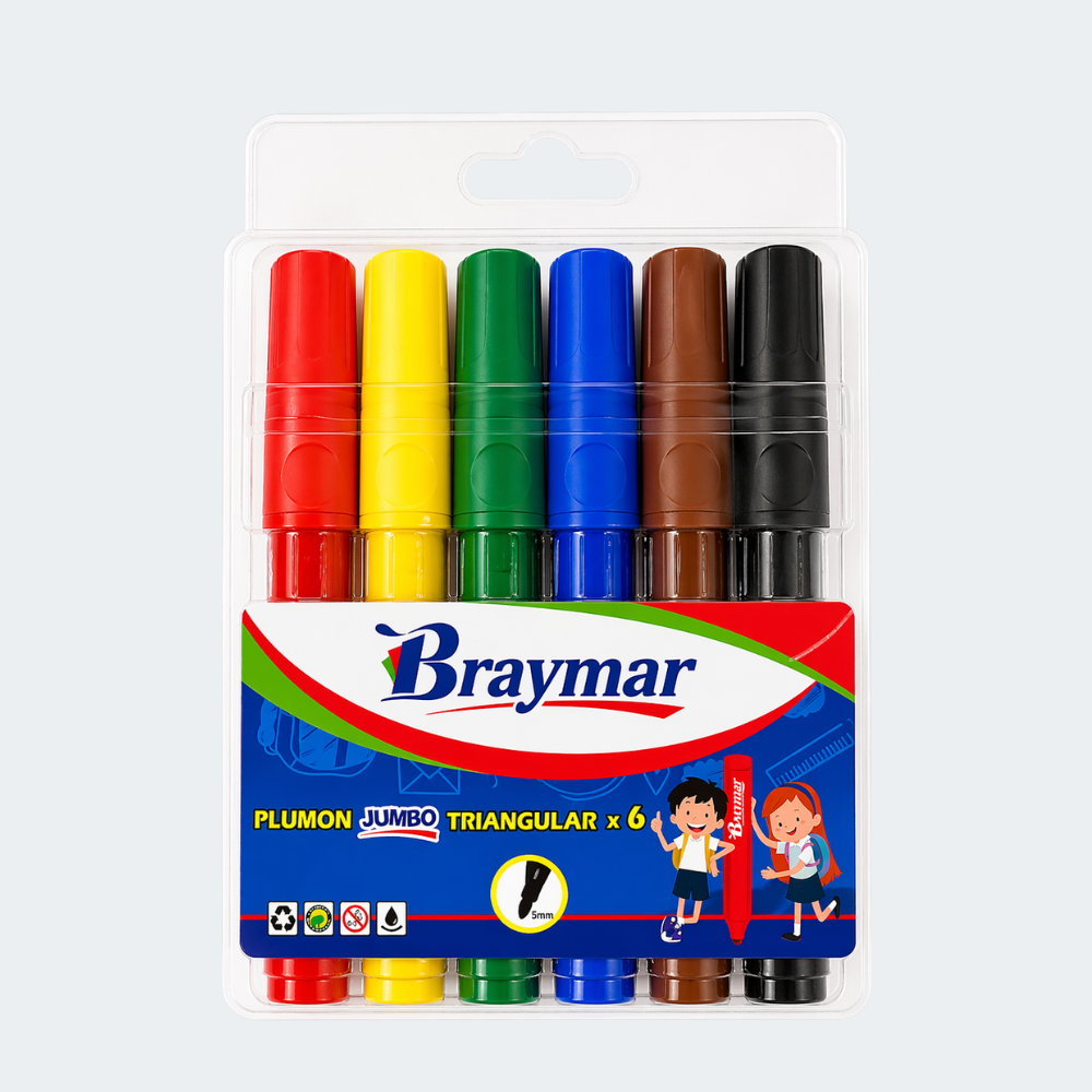 Plumón jumbo triangular Braymar x6