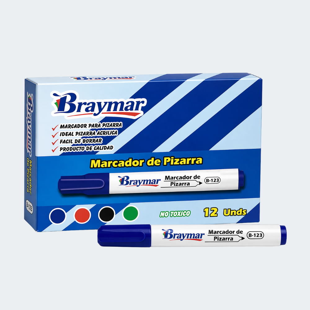 Marcador de Pizarra Braymar Azul x12
