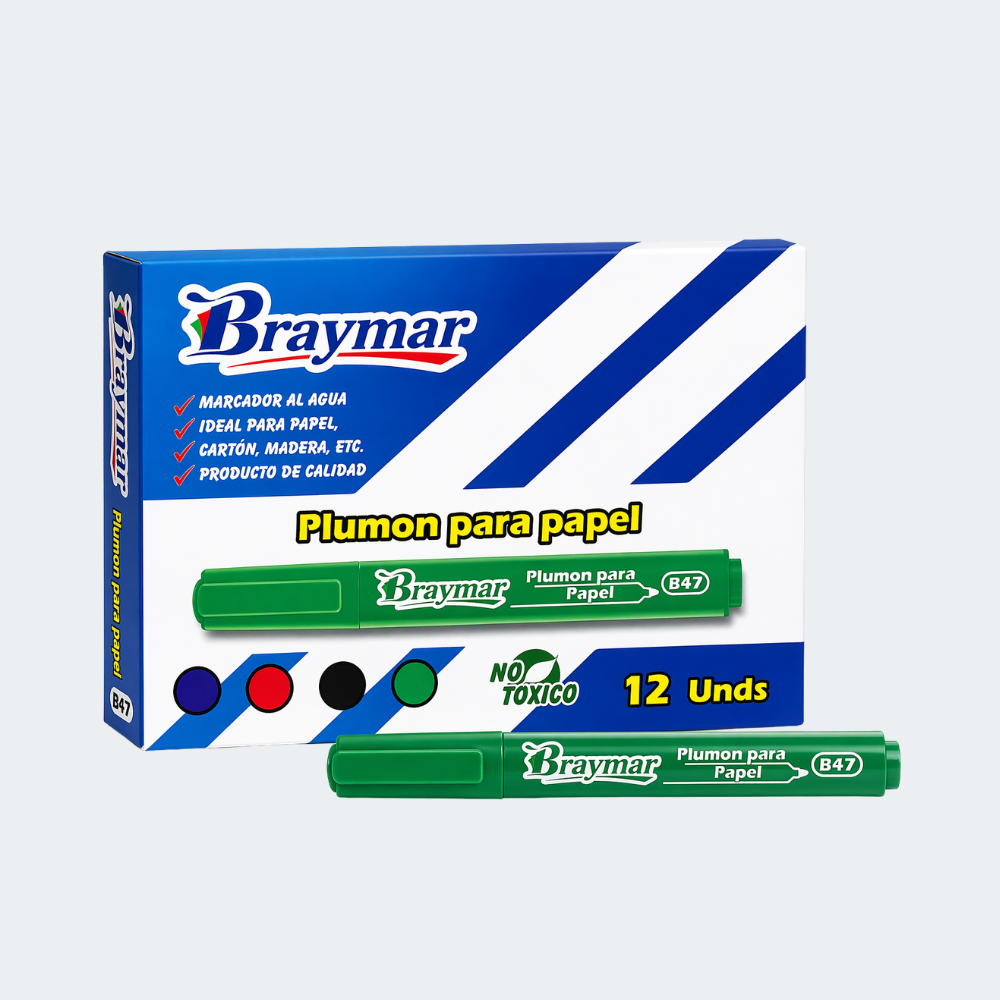 Plumón para Papel Braymar Verde x12