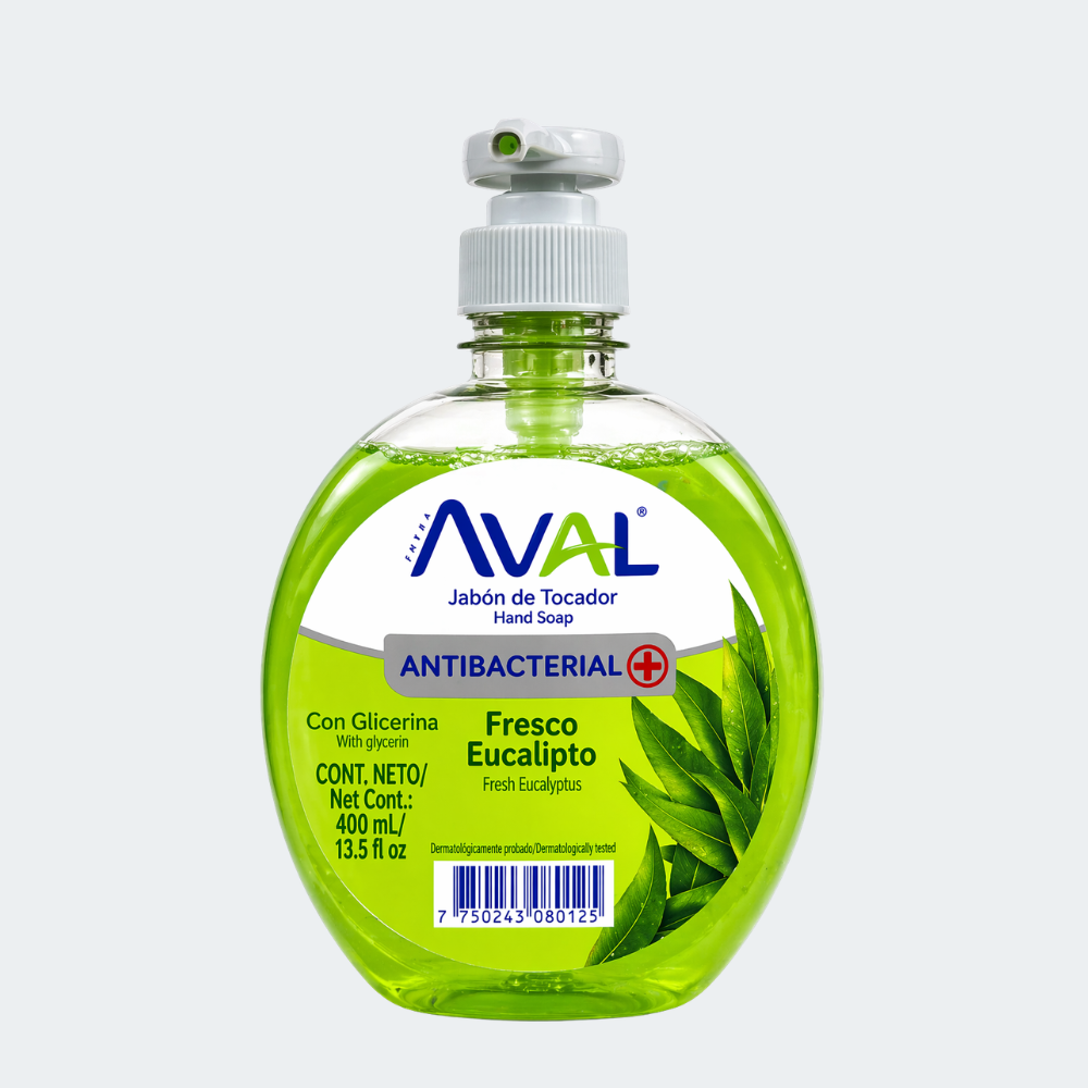 Jabón Líquido Aval Antibacterial Eucalipto 400 ml
