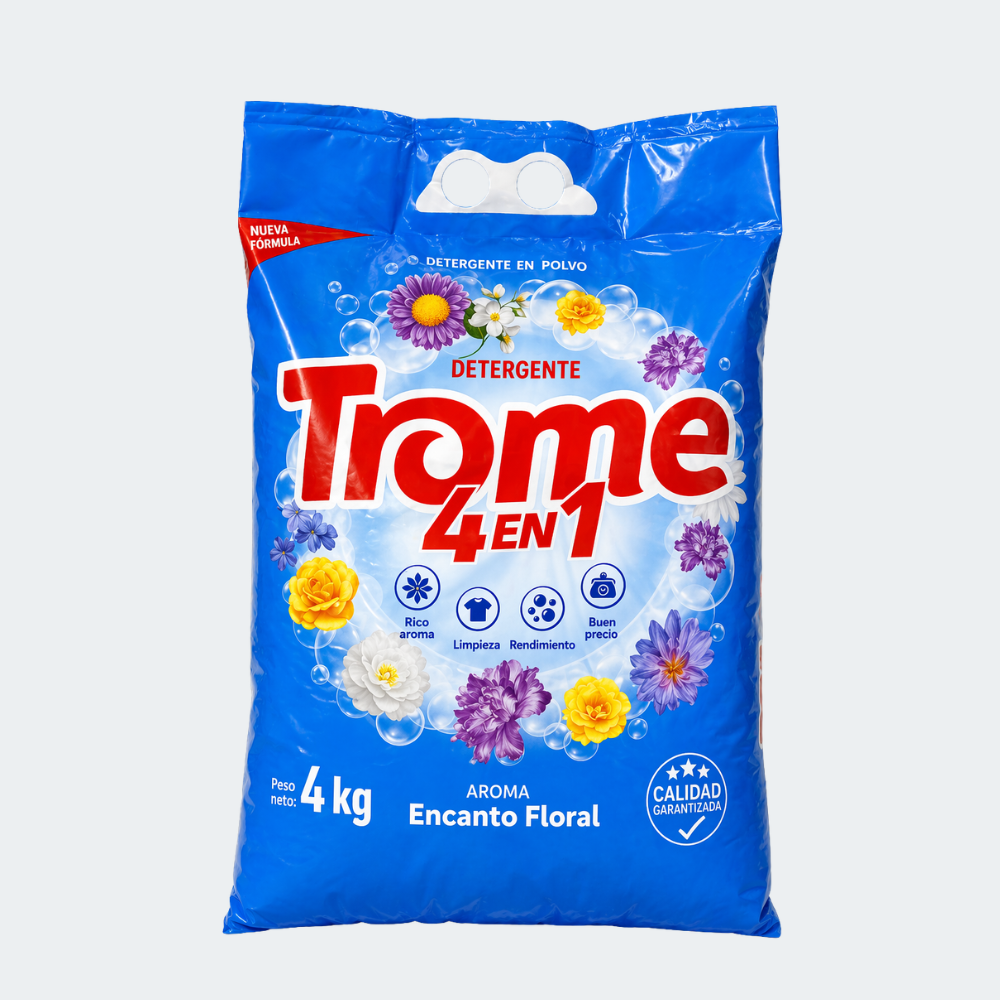 Detergente Trome 4 en 1 Aroma Encanto Floral 4 kg