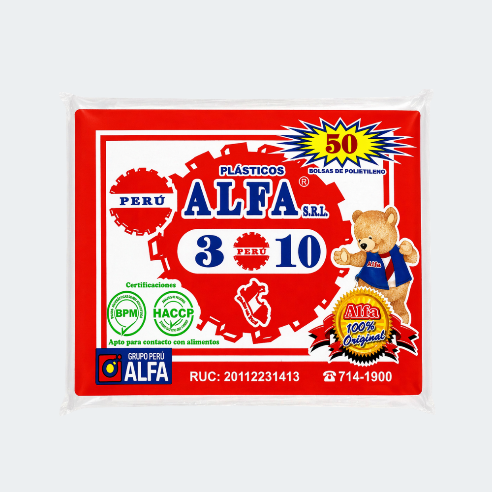 Bolsas Transparentes Alfa 3x10 x50