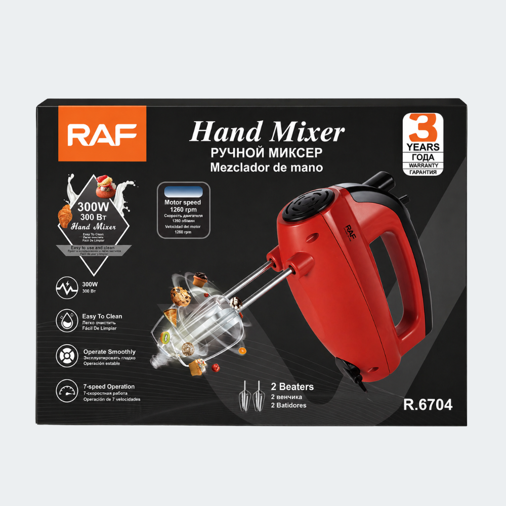 Batidora Eléctrica RAF Hand Mixer 300W
