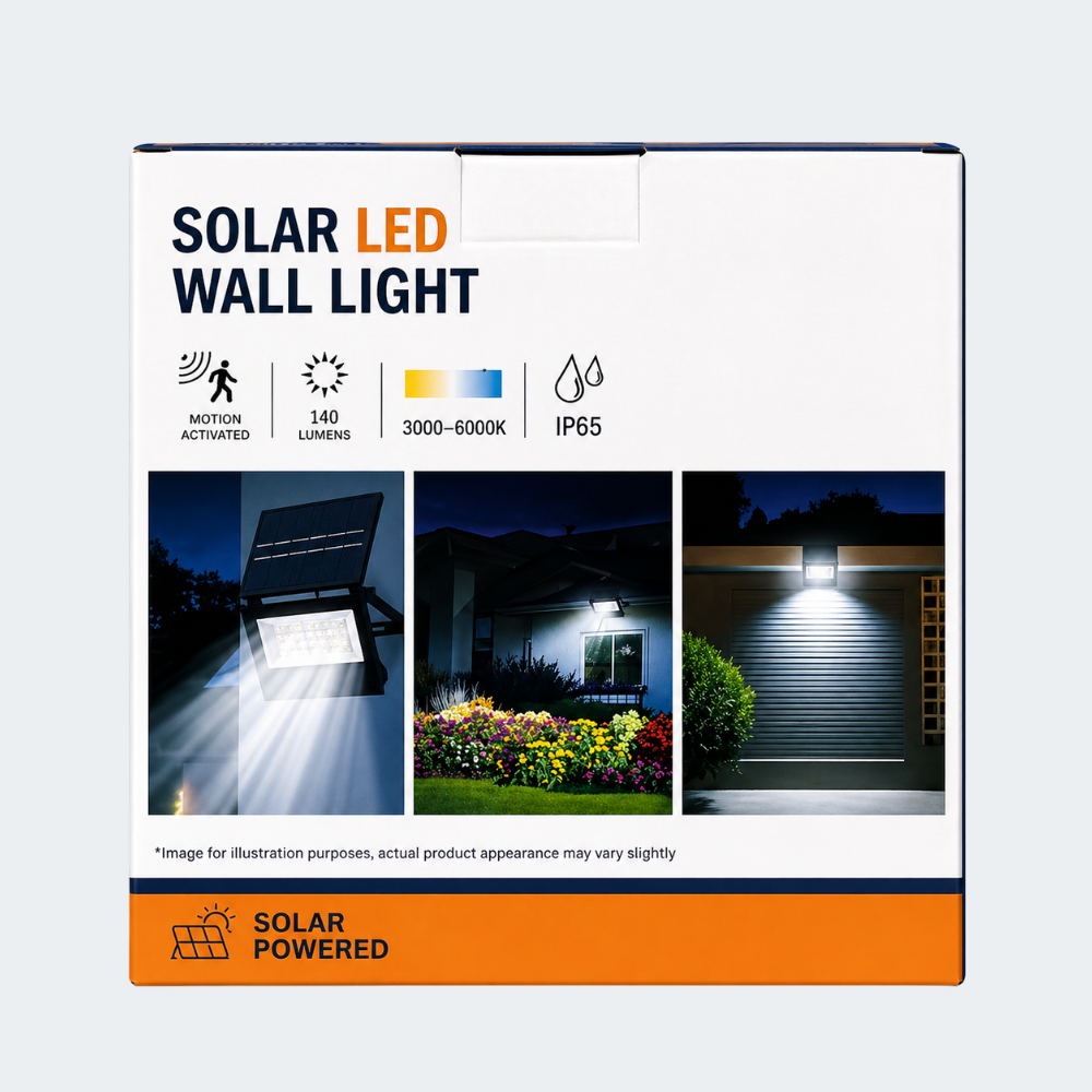 Lámpara Solar LED Exterior Con Sensor Y Control