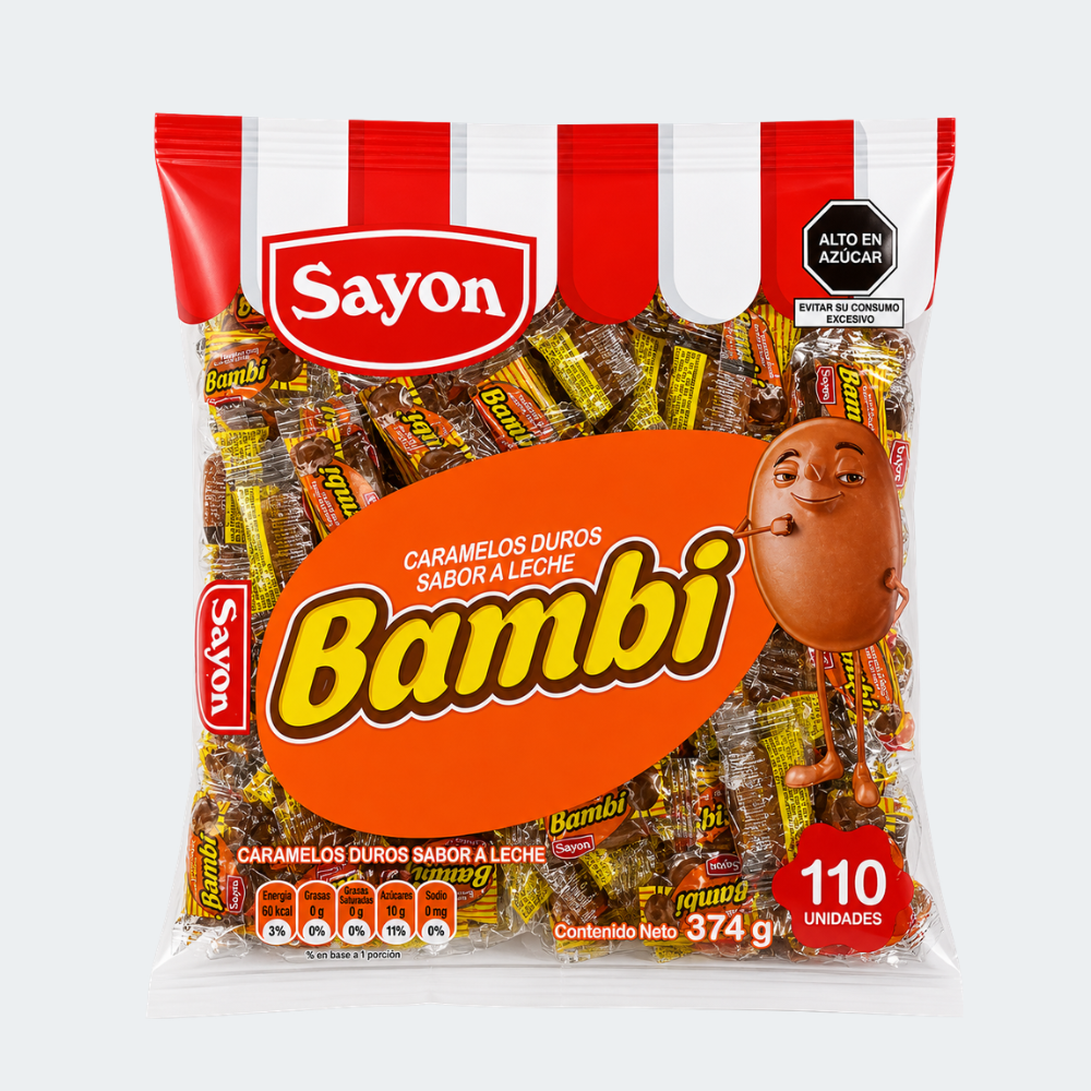 Caramelos Sayon Bambi Sabor a Leche