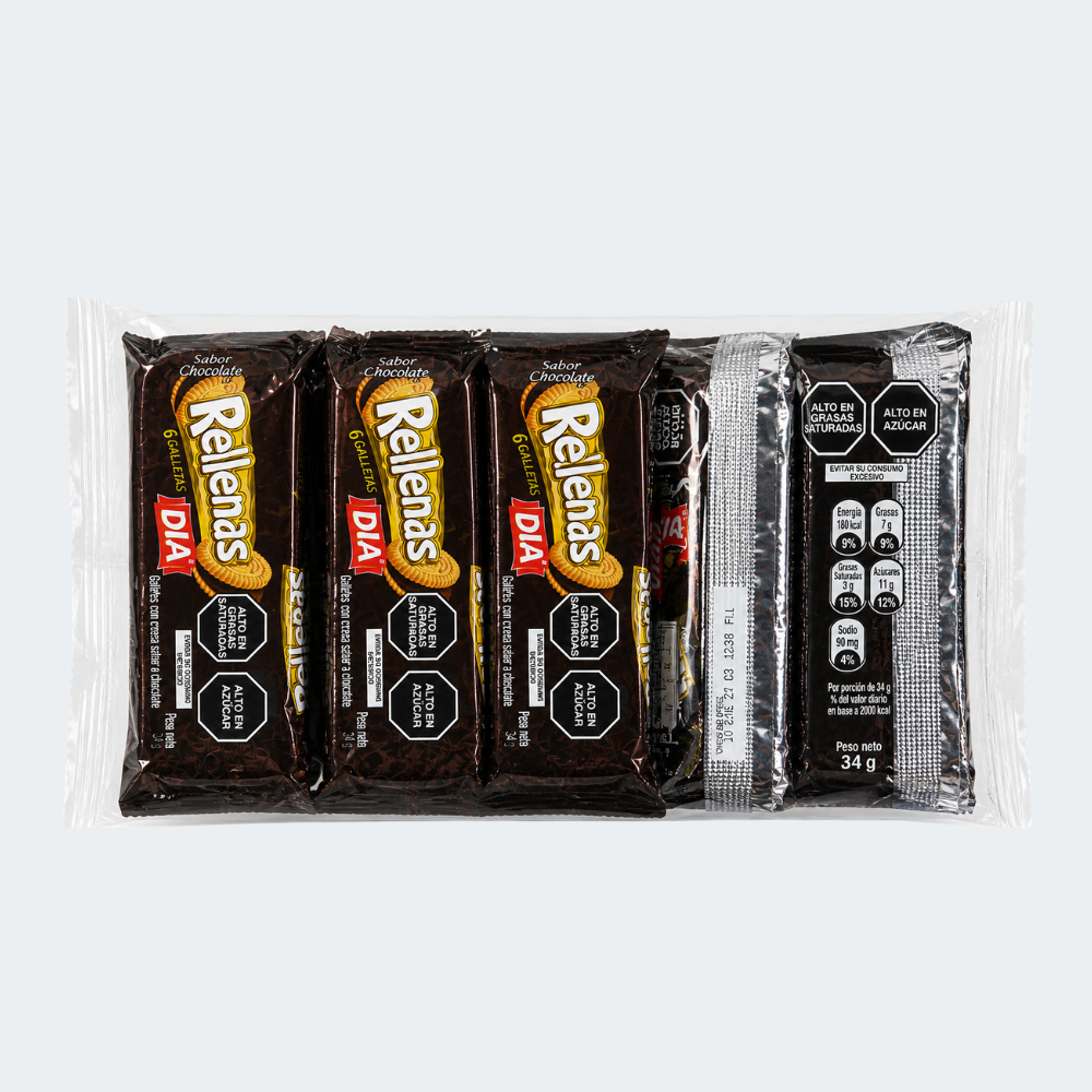 Galletas Rellenas de Chocolate x6