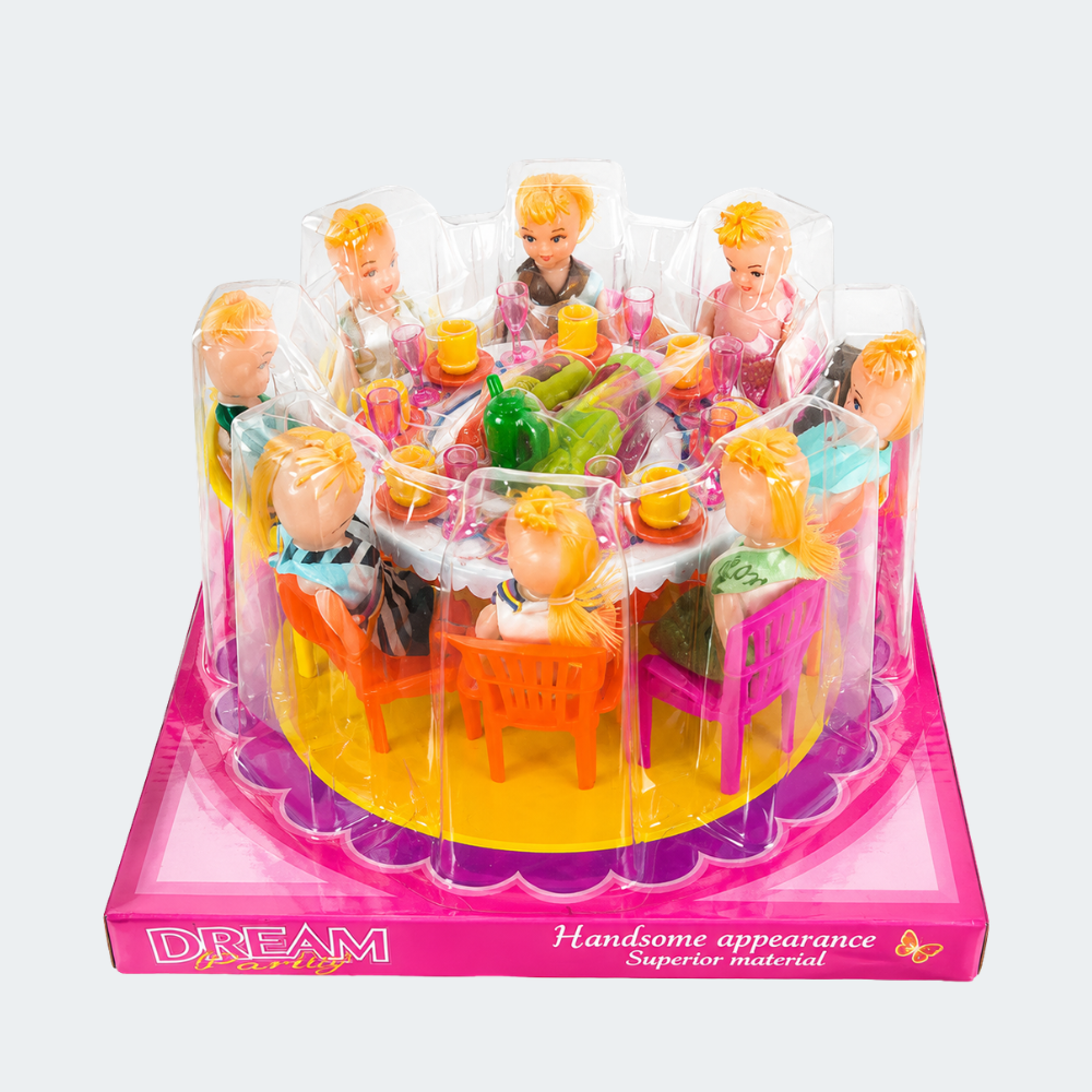 Set De Muñecas Con Mesa Y Accesorios