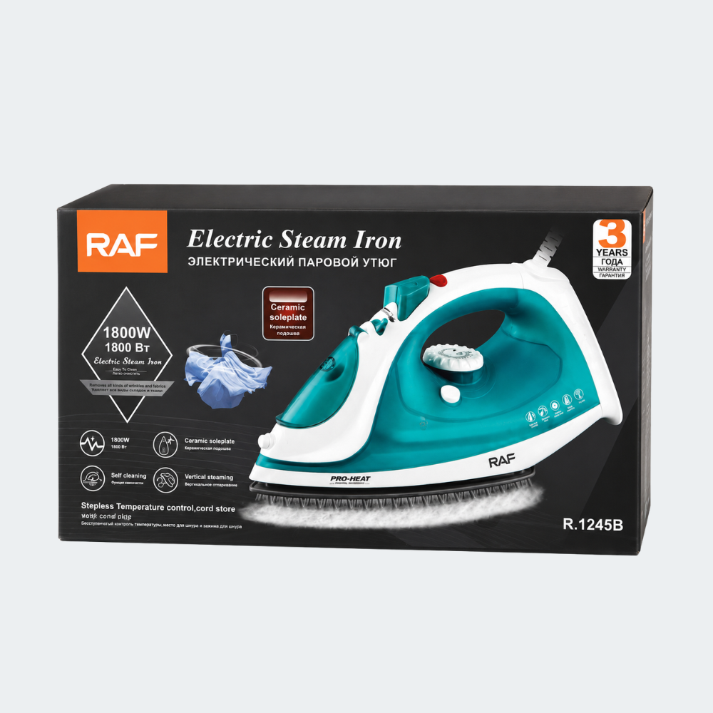 Plancha A Vapor RAF 1800W Base Cerámica