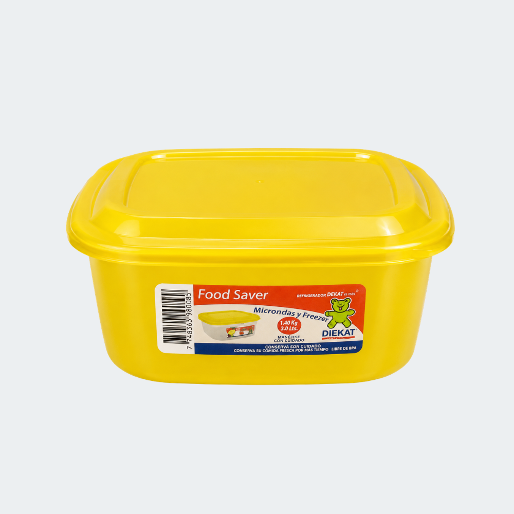 Táper Cuadrado Food Saver 1 Kg Colores Surtidos