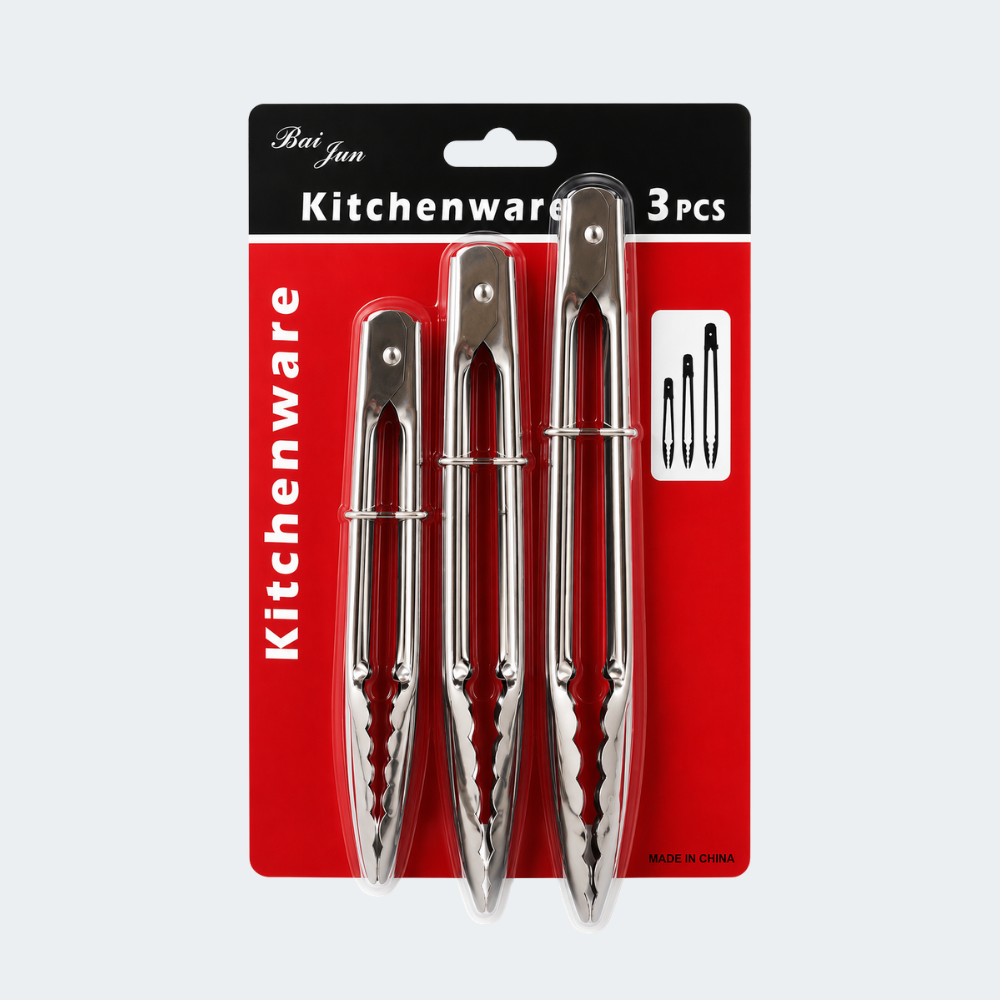 Pinzas de Cocina de Acero Inoxidable 3 Piezas