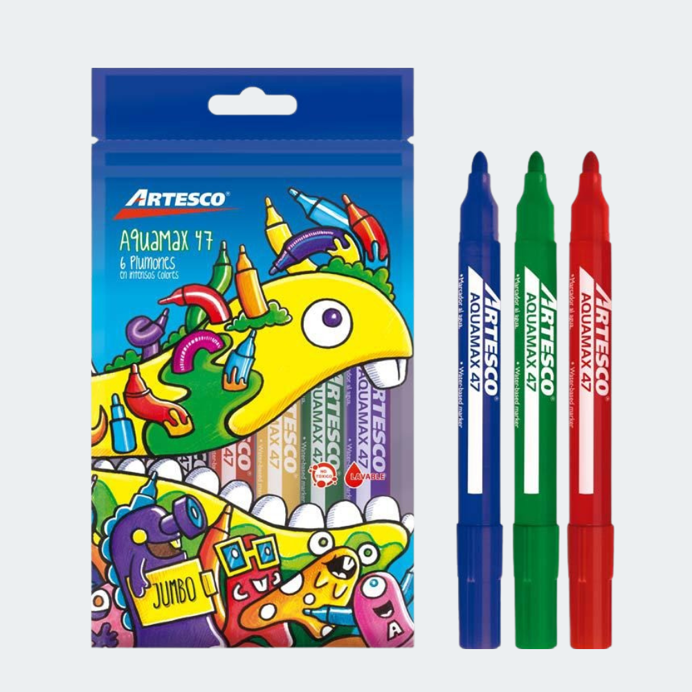 Plumones aquamax 6 unidades 47 Artesco