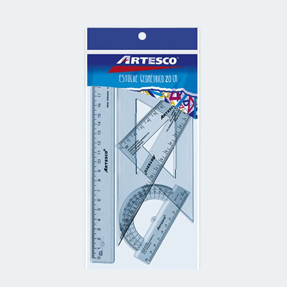 Estuche geométrico 20 cm Artesco