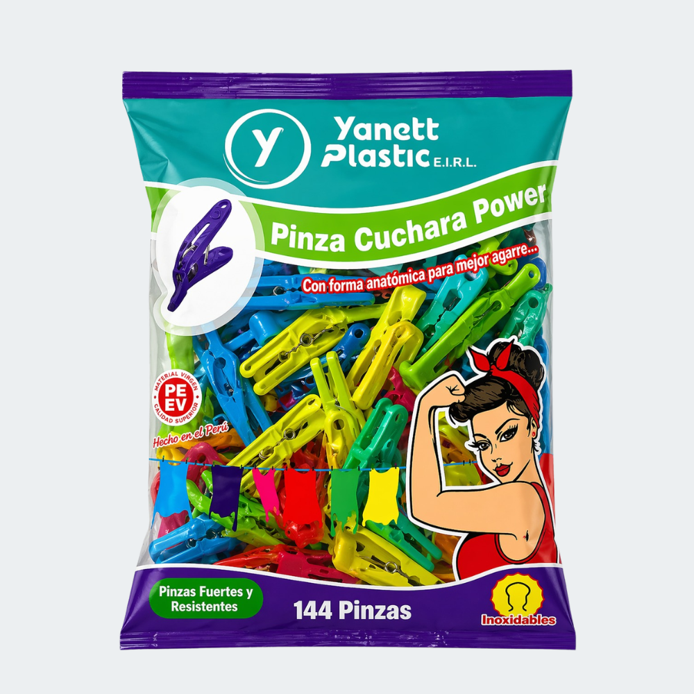 Pinzas para Ropa Yanett Plastic 144 unidades