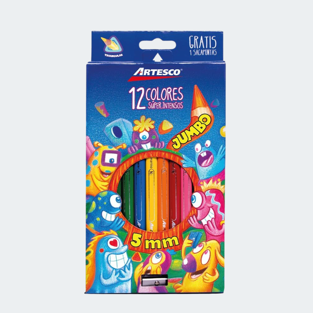 Colores jumbo 12 unidades Artesco
