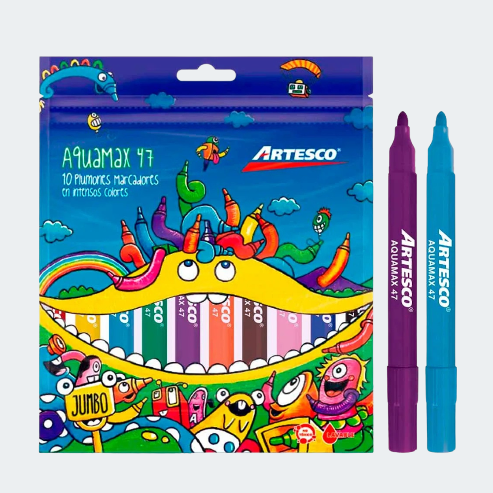 Plumones Artesco Aquamax 47 Jumbo x10