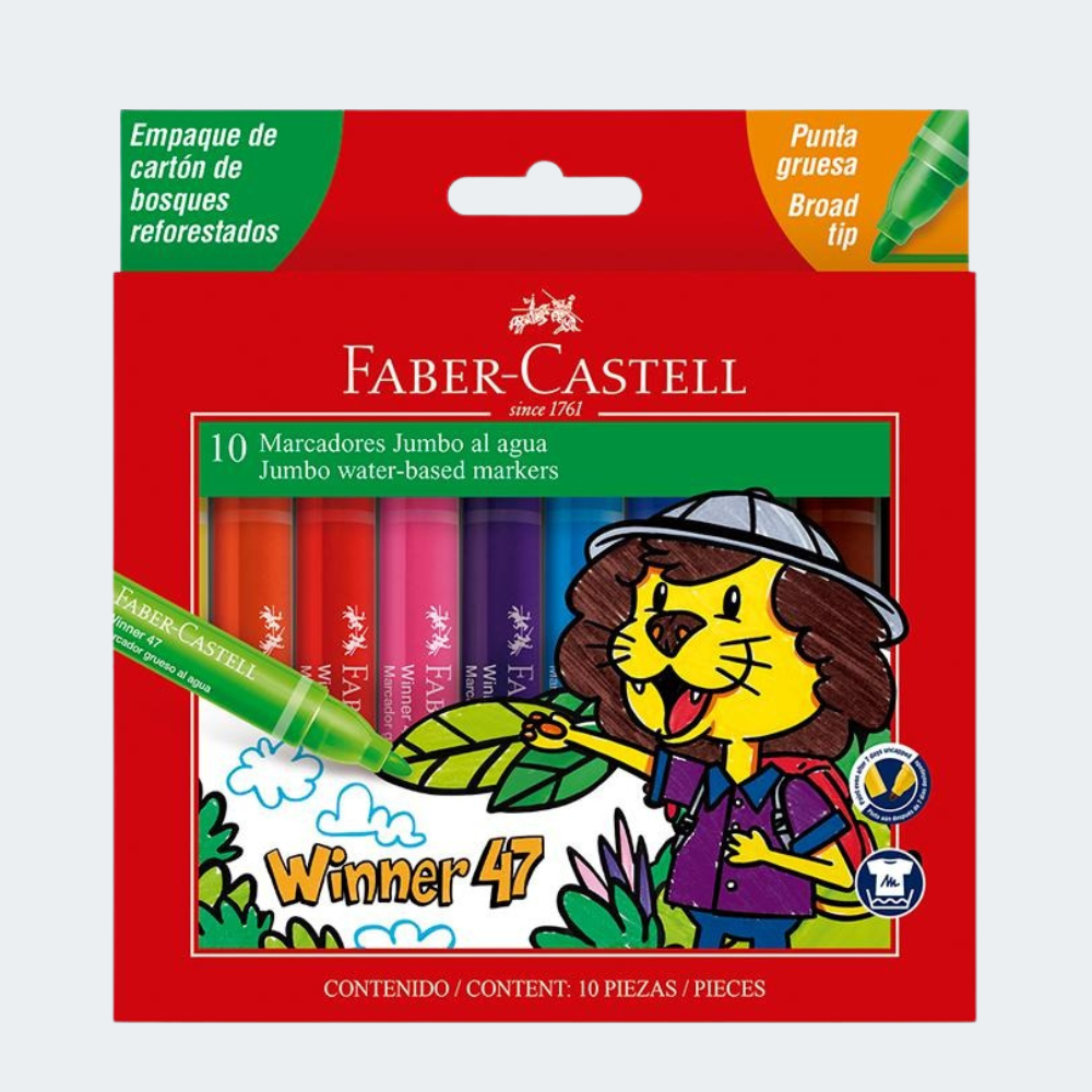 Plumones Jumbo Faber-Castell Winner 47 x10