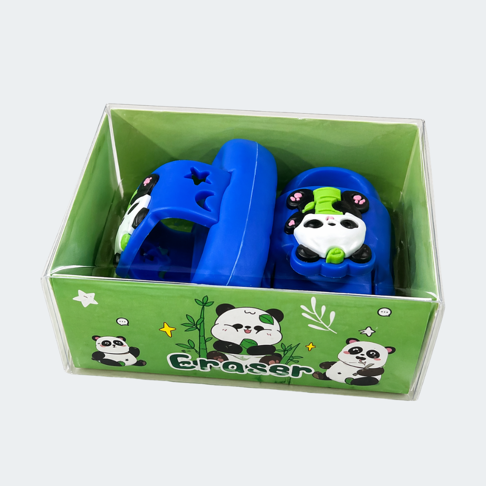 Borrador Escolar Diseño Panda Azul
