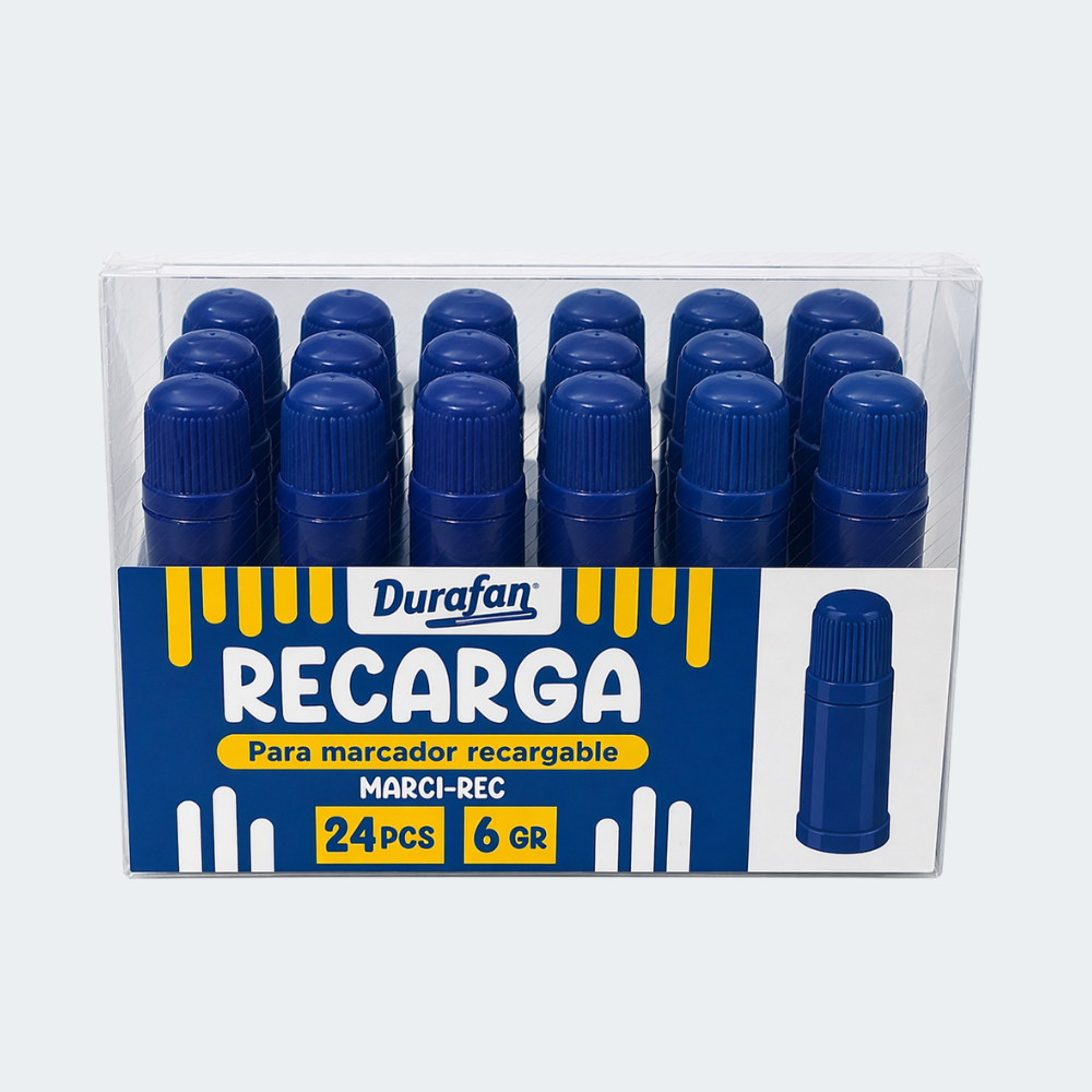 Recarga Durafan para Marcador Recargable Azul 24 Unidades