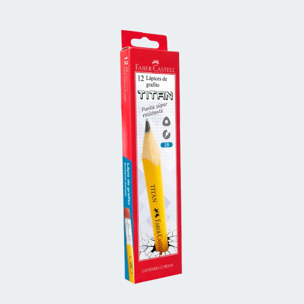 Lápiz de Grafito Faber-Castell Titan 2B x12