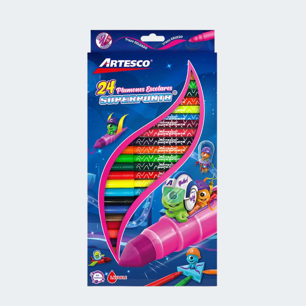 Plumones Artesco Superpunta x24